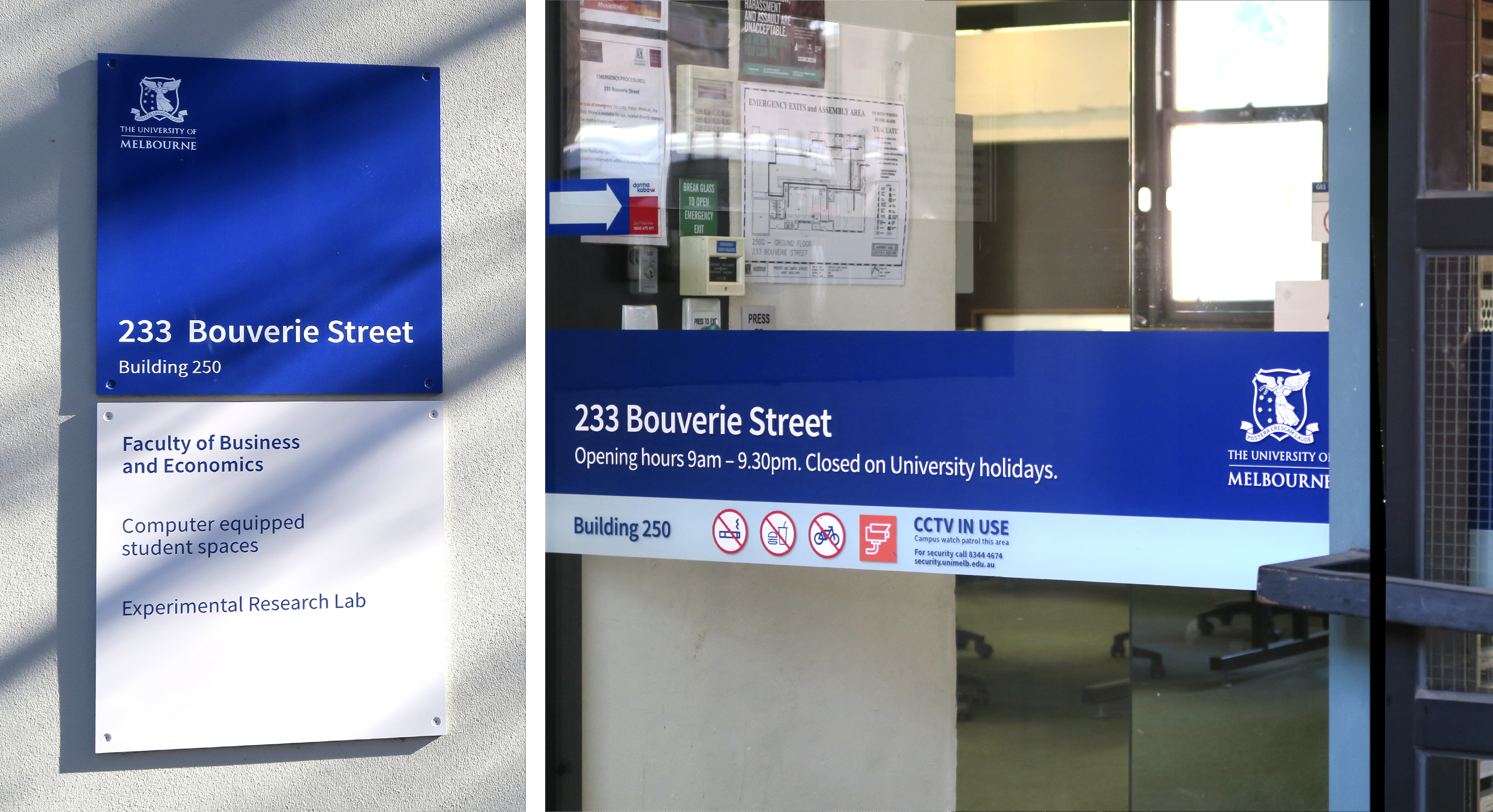 University of Melbourne Campus signage